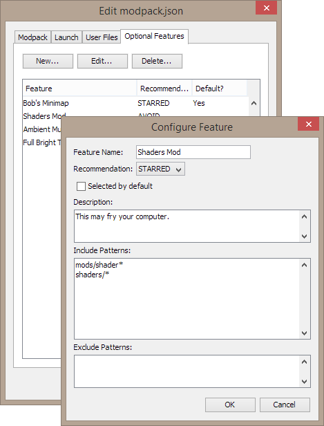 Optional Features Configuration