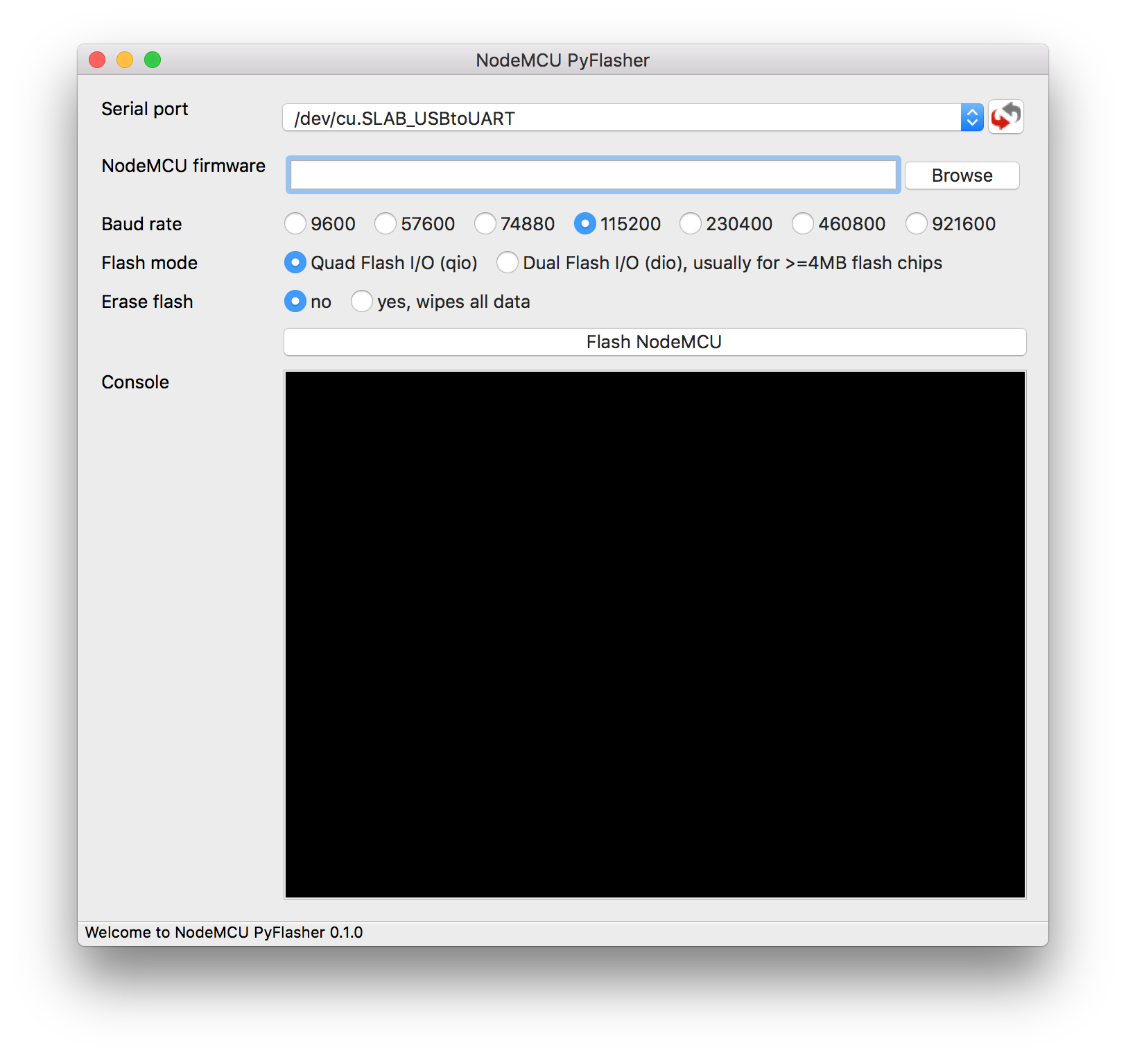 Image of NodeMCU PyFlasher GUI