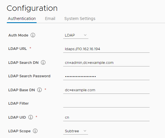 Basic LDAP configuration