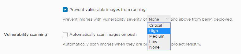 Set vulnerability threshold