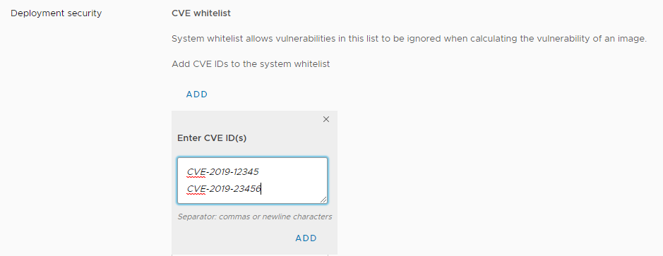 Add system CVE whitelist