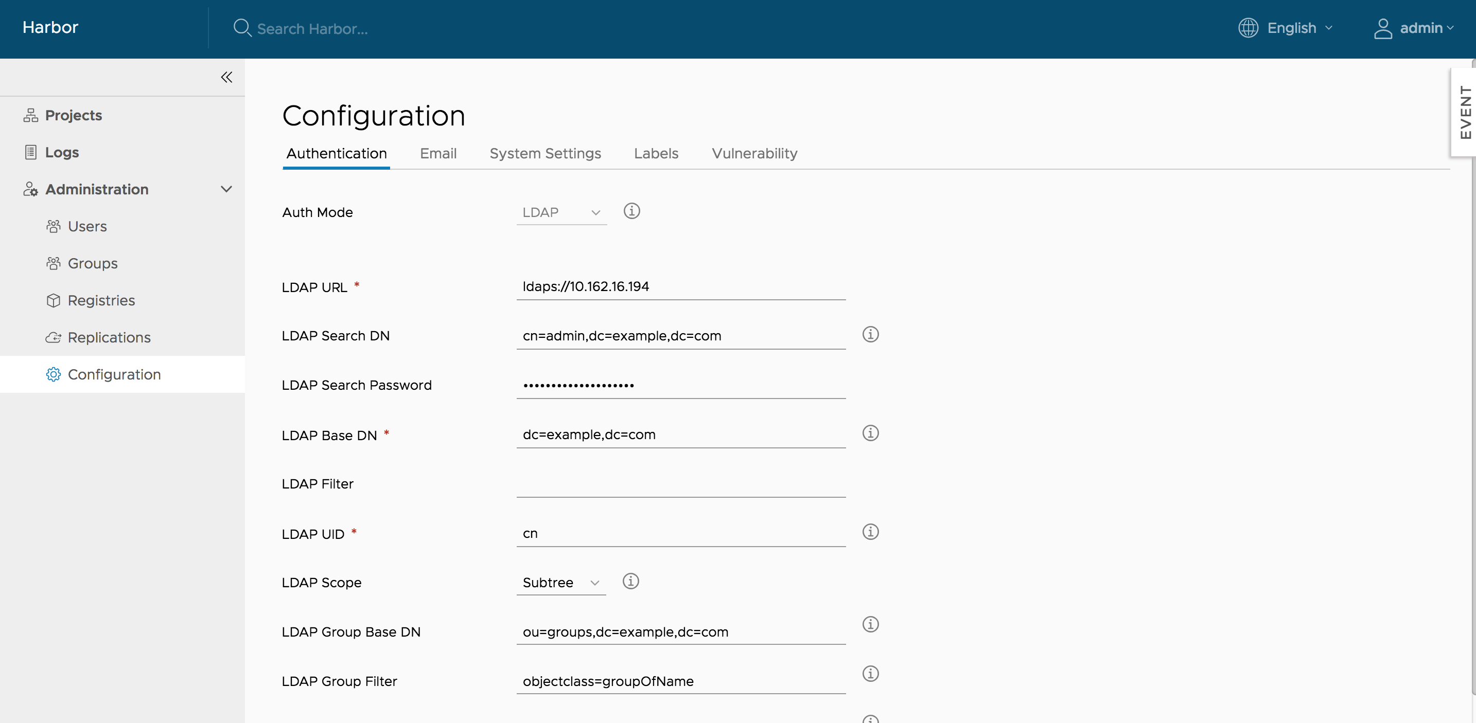 Basic LDAP configuration