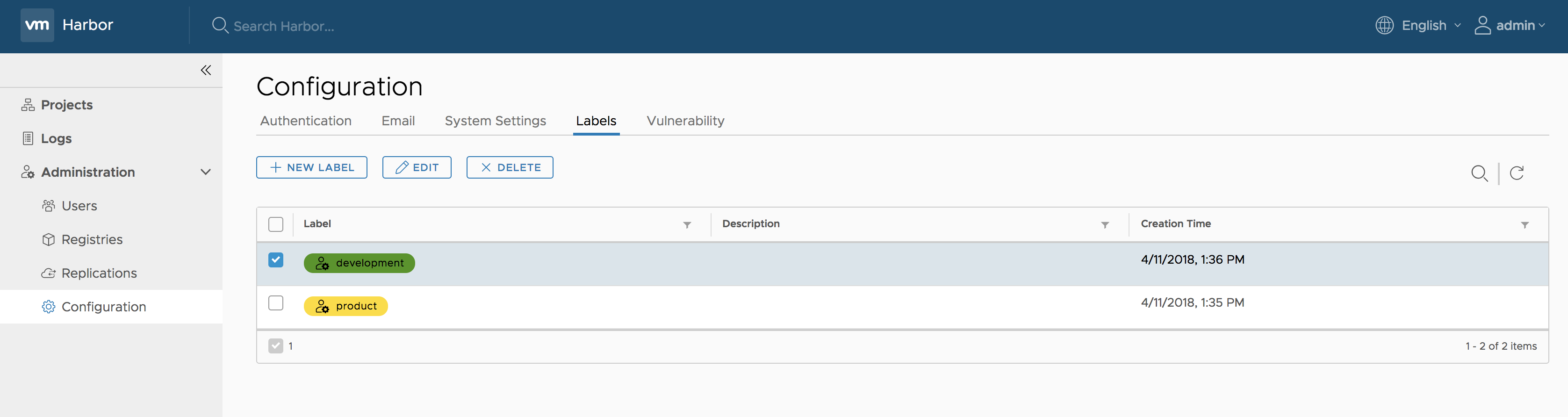 manage global level labels