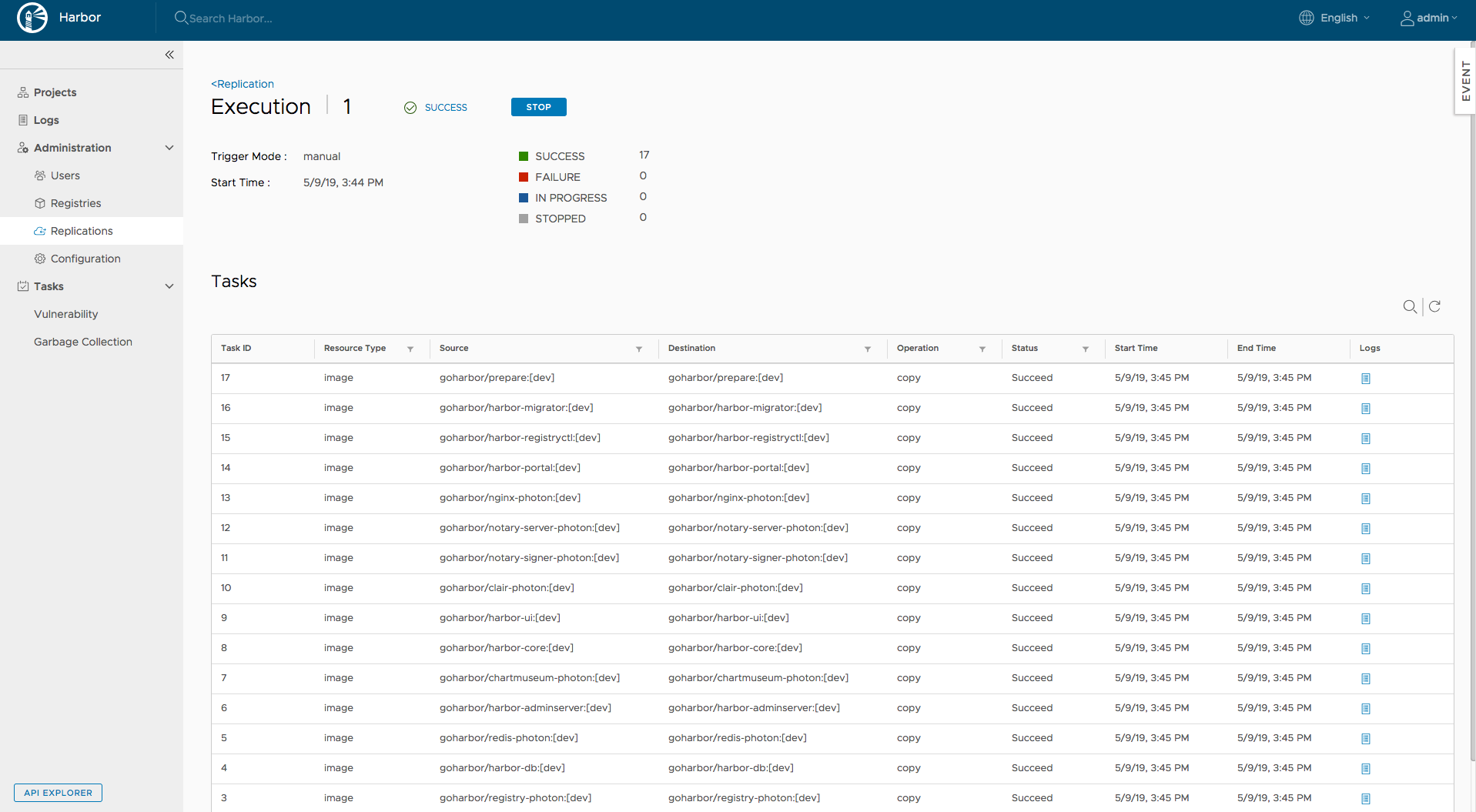 View replication task